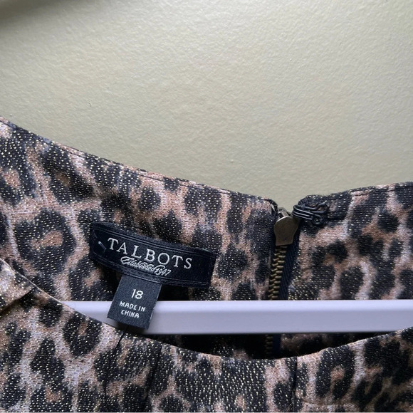 Talbots Metallic leopard print sheath dress - Picture 5 of 8